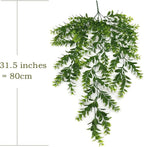 Artificial Hanging Vines, Fake Greenery Ivy Plastic Leaves Plants Faux Plant Foliage for Wedding Party Home Garden Wall Office Bedroom Decoration Indoor Outdoor Baskets Lights DIY Table Decor - 4 Pack