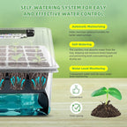 Seed Starting Tray - 60-Cell Self-Watering Tray, Seed Starter Kit LED Grow Light, Timer, Humidity Dome, pH Meter for Plant Germination, Vegetables, Herbs, Flowers