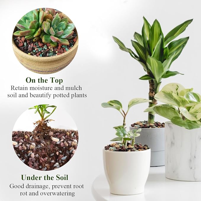 FANTIAN 10 lbs Succulent Cactus Soil Potting Mix,5-8 mm Pebbles Mix Horticultural Lava Rock