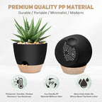 YNNICO 12 inch Large Self Watering Plant Pots, Flower Pots Planters with Multi Mesh Drainage Holes for Indoor Outdoor Garden Plants and Flowers.（Black）