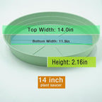 LWALRS Plant Saucer 14 Inch 2 Pack 6 8 10 12 14 16 18 20 25, Plastic Plant Trays for Pots，Extra-Deep Plant Water Dray Tray, Bird Bath Bowl, Heavy Flower Plant Saucers Indoors and Outdoor No Holes