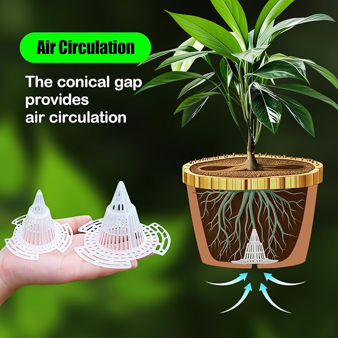 40Pcs Cone Flower Pot Hole Mesh Pad, Upgraded Planter Bottom Grid Mat Mesh Hole Screens for Keeping Soil from Flowing- Breathable Gasket-Drainage Netting for Bonsai (40)