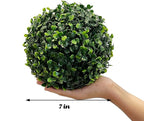 Sunnyglade 2 PCS 7 inch 4 Layers Artificial Plant Topiary Ball Faux Boxwood Decorative Balls for Backyard, Balcony,Garden, Wedding and Home Décor (7 inch)