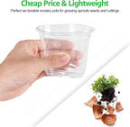 Bonviee 30 Sets Plant Nursery Pots with Humidity Domes, 4 Inch Clear Nursery Pots (30 Pots + 30 Clear Lids), Seed Starter Pots Small Planter Containers with Drain Holes with 10 Plant Labels- Clear