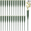 HINZIC 25pcs Flower Stem Water Tubes, 5.67 Inches Plastic Single Flower Water Tube Vials with Caps, Leakproof Floral Tubes for Fresh Flowers Wedding Bouquets Buds - Green