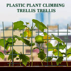 12inch Small Plant Trellis for Climbing Plants Indoor, 5Pcs Plastic Stackable Mini Garden Lattice for Potted Vines, Hoya, Pothos, Plastic Superimposed Support Stakes for Flower Vegetable (Green)