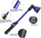 STYDDI Metal 9 Pattern Garden Watering Wand with Pivoting Head and Thumb Control, 18-Inch, Ideal for Hanging Baskets and Shrubs, Blue