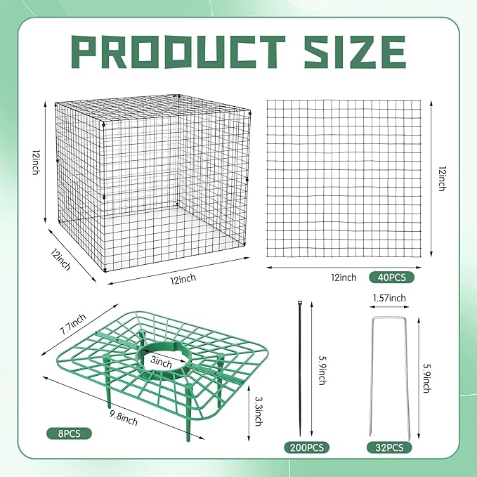 8 Set Strawberry Supports with Wire Plant Protectors from Animal 2 x 12 Inch Metal Garden Protection Cage for Strawberries Vegetables Shrubs Rabbit Proof Cage Set for Outdoor Garden