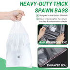 GREANER Mushroom Grow Bags 6 Mil, 8"x5"x20" Thick Autoclave Spawn Bags with Injection Port for Your Grain-25PCS