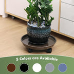 12 Packs Plant Caddy with Wheels 11.8" Plastic Rolling Plant Dolly Coasters Heavy-duty Wheeled Planter Mover Rollers Indoor Outdoor Wheeled Flower Pot Base Suacers with Casters, Brown