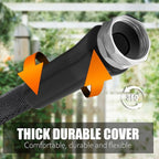 Non-Expandable Garden Hose 50feet, with 10 Function Hose Nozzle, Tough & Flexible, Lightweight, Crush Resistant Fittings, Kink & Tangle Free, Rust Proof