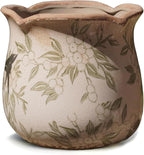 Dosayes Rustic Ceramic Planter, 6 Inch Tuscan Vintage Flower Pot with Drainage, Farmhouse Garden Pot for Indoor Plants, Kitchen & Garden Tuscan Decor, Plant Lover Gift (Light Green)