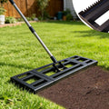 Lawn Leveling Rake 30"X 10" for Soil, Gravel Leveling Rake Heavy Duty with Adjustable Long Handle, Garden Level Rake with Tines for Yard, Landscape, Leveling Sand, Grass, Dirt, Ergonomic & Durable