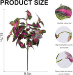 Artificial Greenery Plants Outdoor, 5 Pcs Faux Coleus Plants UV Resistant Silk Plants with Stems, Fake Plants for Outside Garden Patio Hanging Planter Pathway Front Porch Decoration(Red)