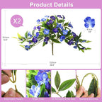 Hommyea Artificial Flowers for Outdoor, 2 Bundles UV Resistant Fake Plants Decoration Realistic Faux Silk Flowers No Fade Plastic Flowers for Outside Planters Home Porch Patio Yard Garden Decor