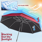 48.6" Double Canopy Beach Umbrella with Clamp, UPF50+ Beach Chair Umbrella with clip, 360°Adjustable Portable Outdoor Wheelchair, Patio, Golf Carts,Camping(Wine Red)