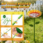 Mellbree Bee Watering Station, 6-Pack Metal Flower Bee Bath for Garden – Attract Butterflies & Pollinators – Colorful Outdoor Garden Stakes for Yard, Patio, Butterfly Garden, Gardening Essentials
