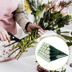 HINZIC 25pcs Flower Stem Water Tubes, 5.67 Inches Plastic Single Flower Water Tube Vials with Caps, Leakproof Floral Tubes for Fresh Flowers Wedding Bouquets Buds - Green