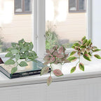 Hollyone Fake Plants 6 Pack Artificial Plants Indoor Faux Plant with White Plastic Pot Small Fake Potted Plant for Home Aesthetic Living Room Bathroom Desk Shelf Office Decor