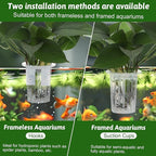 2 Pcs Aquarium Plant Holder, Aquarium Planter Cup for Aquaponic Plants Cultivation, Hanging Fish Tank Plant Holders, Transparent Hanging Pot for Fish Tank Aquaponic Plants, Water Feature Decoration