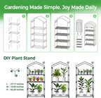 Mini Greenhouse for Outdoors Indoor: 27 x 19 x 62-Inch Ohuhu Small Green House with 4 Tier Shelves, Portable Plastic Greenhouses with Heavy Duty Transparent PVC Cover for Seedling Patio Porch Balcony