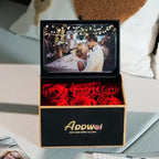 ADDWel Preserved Rose Gift Box with 4x6 Photo Frame, Romantic Flower Gifts for Women, Wife or Girlfriend, 6 Eternal Roses for Delivery on Christmas, Birthday, Anniversary, Valentine’s Day