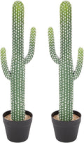 Nafresh UV-Resistant Artificial Fake Cactus Plants 30in – 2 Pack Large Faux Cowboy Cactus for Indoor & Outdoor Home, Office, or Garden Decor