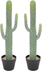 Nafresh UV-Resistant Artificial Fake Cactus Plants 30in – 2 Pack Large Faux Cowboy Cactus for Indoor & Outdoor Home, Office, or Garden Decor