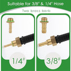 Sprayer Wand,Adjustable Universal Sprayer with 3/8" Brass Barb, Stainless Steel Replacement Sprayer Wand with Shut off Valve (36 Inches Sprayer Wand)
