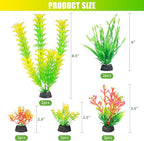 AQUANEAT Artificial Fish Tank Plants, Aquarium Decorations, Yellow Plastic Accessories, 10pcs