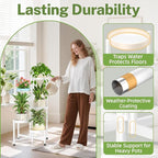 iDavosic.ly Plant Stand Indoor Outdoor, 5 Tier Corner Metal Flower Display Holder Shelf, Folding Tall Orchid Rack for Patio Balcony Porch Garden Living Room House, White