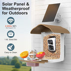 birdsnap® PAV-Bird Feeder with Camera,2K HD with 64GB Card, AI Identify Smart Bird House Cam Solar Panel,Live Stream,Motion Detection,Auto Record Video for Backyard Outdoors,Ideal Gift for Bird Lover