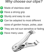 40 PCS Garden Clips, Greenhouse Clamps Made of Stainless Steel, Greenhouse Clips for Netting, Have a Strong Grip to Hold Down the Shade Cloth or Plant Cover on Garden Hoops