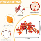 INXUGAO Fake Fall Flowers Artificial for Decoration 2PCS Faux Silk Fall Flowers Plants for Outdoors Outside Planters UV Resistant Looks Real for Front Door Porch Patio Garden Decor