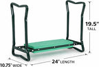 Backyard Expressions Garden Kneeler & Seat – 2-in-1 Garden Stool and Kneeler, Foldable Gardening Bench with Cushioned Pad for Weeding, Planting & Yard Work