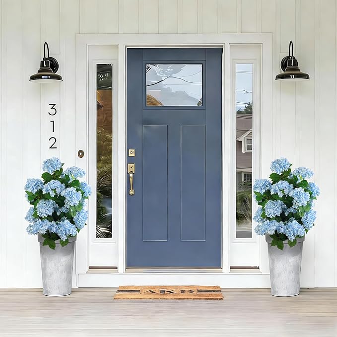 Faux Hydrangea Tree 30" Tall (2 Pack), Artificial Hydrangea Plant in Pot with Blue Flowers, Realistic Hydrangea Tree for Indoor Outdoor Porch, Patio, Home Decor