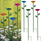4 Pack Bee Watering Station, Bee Bath for Garden Metal Bee Water Feeder with Flower Design, Colorful Butterfly Bee Bath Bowl for Outdoor Garden Yard Decor (Red,Green,Blue,Yellow)