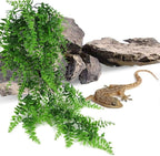 PINVNBY 3 PCS Green Reptile Plants Terrarium Hanging Fake Vines with Suction Cup Artificial Leaves Bearded Dragon Tank Accessories Terrarium Decor for Leopard Gecko Lizard Snake Geckos Chameleon