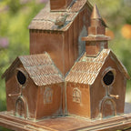 Zaer Ltd. Large Copper Colored Multi-Birdhouse Stakes, Room for 5 Bird Families in Each (XL Country Town Home Montana)