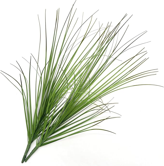 Fake Wheat Grass Plants Artificial Onion Greenery Faux Shrubs Plastic Plant Flowers Stems for Indoor Room Home Office Outdoor Decor Garden Porch Gardening Wedding Bundles DIY Decoration - 8 Pack