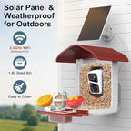 birdsnap® PAV-Bird Feeder with Camera,2K HD with 64GB Card, AI Identify Smart Bird House Cam Solar Panel,Live Stream,Motion Detection,Auto Record Video for Backyard Outdoors,Ideal Gift for Bird Lover