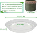 6 Pack 12 Inch Round Plant Saucers for Less 10 Inch Pot Indoors Outdoors Plant Trays for Pots Planter Saucer Plastic Drip Tray Planter Water Tray(Clear, 11.8"(6pcs))