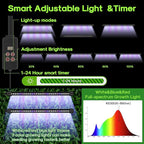 BlumWay 120-Cell Self-Watering Seed Starter Tray with Grow Light, 1-24H Timer, Seed Starter Kit with 4.02" Humidity Dome, Seedling Tray for Indoor Plant Starter, Plant Germination Trays-Black