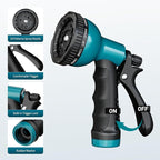 Garden Hose Nozzle Sprayer 10 Watering Patterns Spray Nozzles Heavy Duty Hose Head Lightweight Hose Attachment Blue