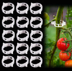 Trellis Clips for Climbing Plants Outdoor,Plant Support Clips Reusable Garden Clips,Tomato Clips, Plastic Trellis Clips,Garden Plant Clips to Grow Upright Makes Plants (50, White)