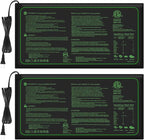2PK Seedling Heat Mat with ETL Listed,Warm Hydroponic Heating Pad for Seed Starting,Indoor Gardening,Brewing and Greenhouses,Durable Waterproof Black Plant Heat Mat Works with 20"x10" Gardening Tray