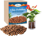 Riare 14 LBS Organic Expanded Clay Pebbles for Plants- 4mm-16mm Natural Leca Balls Lightweight Hydroponic Clay Pebbles Aggregate for Indoor Plants, Hydroponic Growing, Plants Drainage, Aquaponics