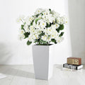 14Pcs Geranium Artificial Flowers for Outdoors Decoration Geranium Silk Flowers Outsides UV Resistant Garden Plants Faux Flower for Front Door Garden Porch Planter Patio Balcony Yard Indoor (White)