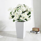 14Pcs Geranium Artificial Flowers for Outdoors Decoration Geranium Silk Flowers Outsides UV Resistant Garden Plants Faux Flower for Front Door Garden Porch Planter Patio Balcony Yard Indoor (White)