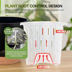 7.2 Inch Self Watering Orchid Pots for Indoor Plants,Macetas para Orqudeas,Flower Pots for Indoor Plants with Holes（Black）